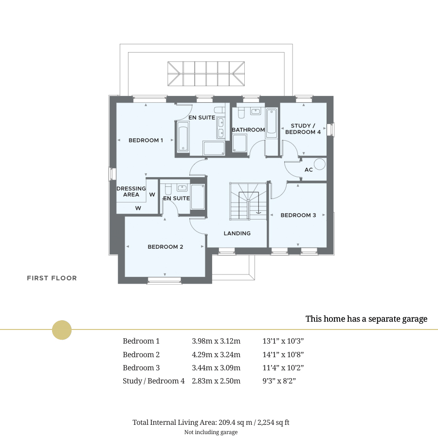 Plot 1 first floor floor plans 